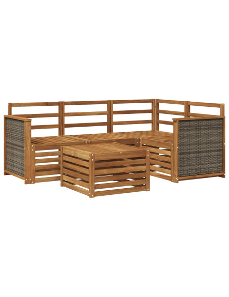 Set di divani da esterno 5 pcs Naturale 59 x 59 x 37 cm