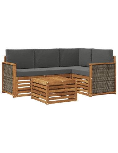 Set di divani da esterno 5 pcs Naturale e Antracite