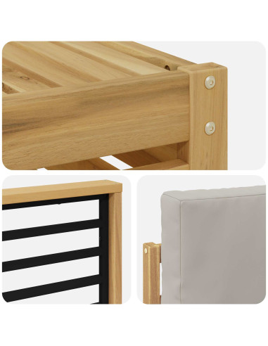 Set di divani da esterno 5 pcs Bianco e Grigio Chiaro