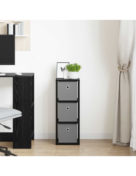 Credenza con cassetto Rovere Nero 25,5 x 22 x 69,5 cm