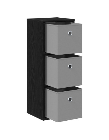Credenza con cassetto Rovere Nero 25,5 x 22 x 69,5 cm