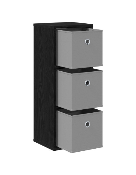 Credenza con cassetto Rovere Nero 25,5 x 22 x 69,5 cm