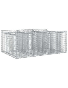 Letto rialzato in gabbione Argento 150 x 100 x 60 cm 2