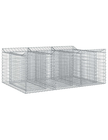 Letto rialzato in gabbione Argento 150 x 100 x 60 cm