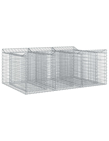 Letto rialzato in gabbione Argento 150 x 100 x 60 cm