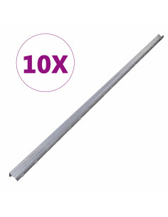 Palo della recinzione 10 pcs Argento 200 cm Acciaio 2