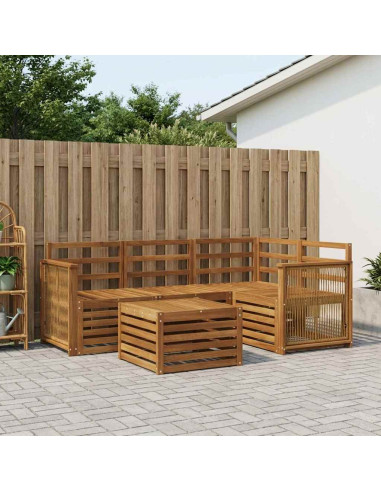 Set di divani da esterno 5 pcs Naturale 59 x 59 x 37 cm