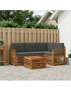 Set di divani da esterno 5 pcs Naturale e Antracite