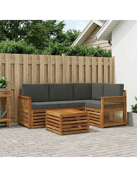 Set di divani da esterno 5 pcs Naturale e Antracite