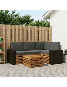 Set di divani da esterno 5 pcs Naturale e Antracite
