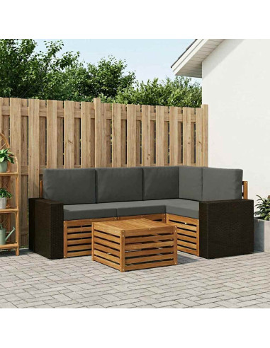 Set di divani da esterno 5 pcs Naturale e Antracite