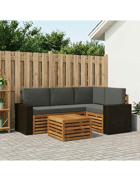 Set di divani da esterno 5 pcs Naturale e Antracite