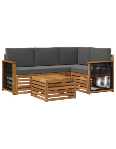 Set di divani da esterno 5 pcs Naturale e Antracite