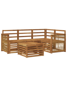Set di divani da esterno 5 pcs Naturale 59 x 59 x 37 cm 2