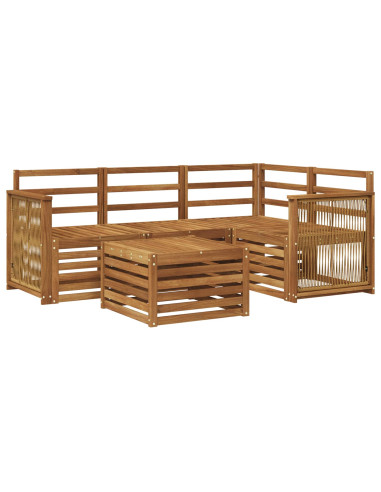 Set di divani da esterno 5 pcs Naturale 59 x 59 x 37 cm