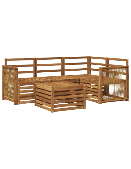 Set di divani da esterno 5 pcs Naturale 59 x 59 x 37 cm