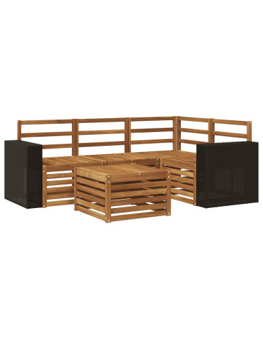 Set di divani da esterno 5 pcs Naturale 59 x 59 x 37 cm