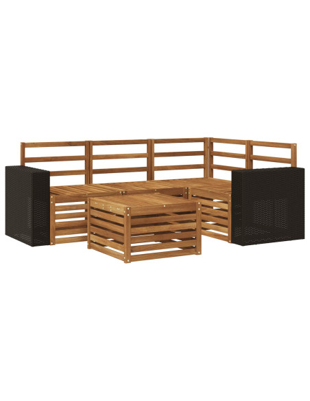 Set di divani da esterno 5 pcs Naturale 59 x 59 x 37 cm