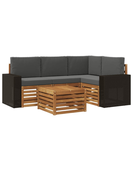 Set di divani da esterno 5 pcs Naturale e Antracite