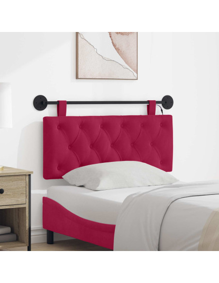 Testiera sospesa Con luce LED Rosso Vino Velluto