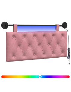 Testiera sospesa Con luce LED Rosa Velluto 2