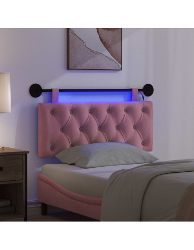 Testiera sospesa Con luce LED Rosa Velluto