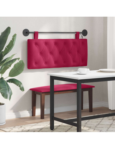Testiera sospesa Con luce LED Rosso Vino Velluto