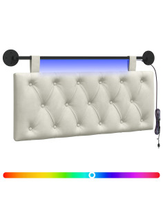 Testiera sospesa Con luce LED Crema Velluto 2