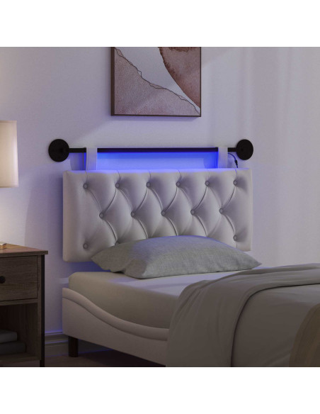 Testiera sospesa Con luce LED Crema Velluto