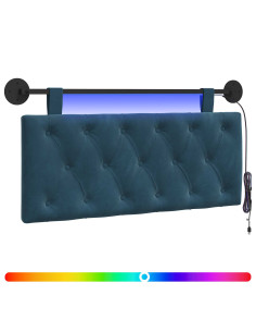 Testiera sospesa Con luce LED Blu Velluto 2