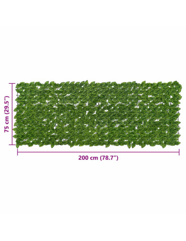 Schermo per balcone con foglie Verde e Giallo 200 x 75 cm