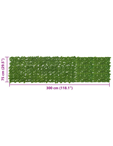 Schermo per balcone con foglie Verde e Giallo 300 x 75 cm