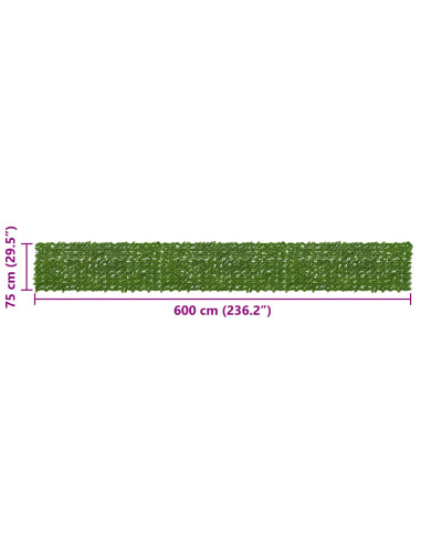 Schermo per balcone con foglie Verde e Giallo 600 x 75 cm