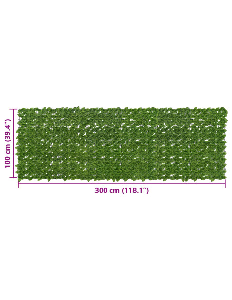 Schermo per balcone con foglie Verde e Giallo 300 x 100 cm