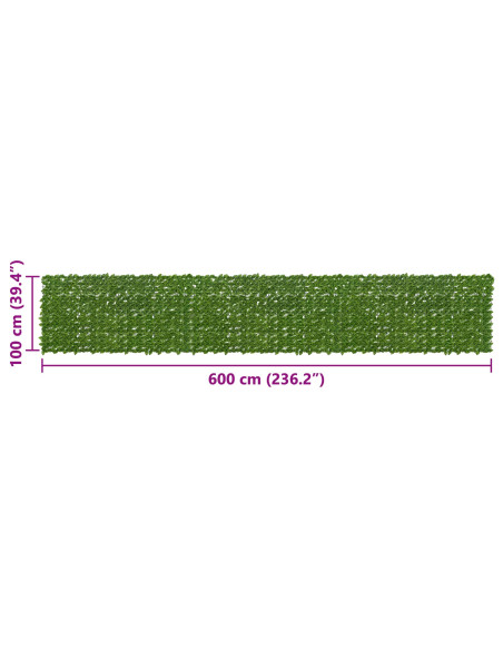 Schermo per balcone con foglie Verde e Giallo 600 x 100 cm
