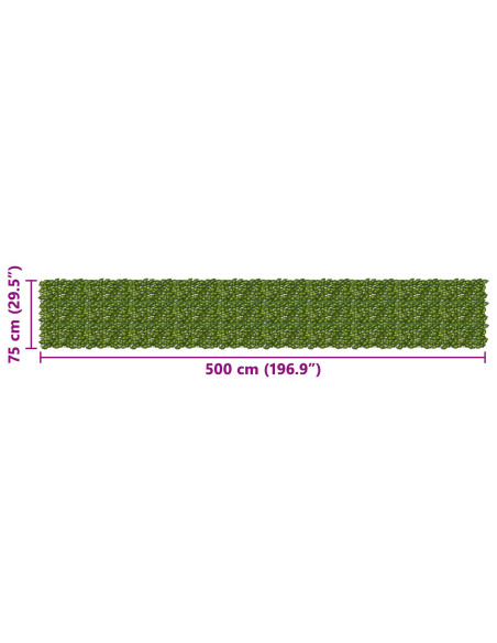 Schermo per balcone con foglie Verde e Giallo 500 x 75 cm