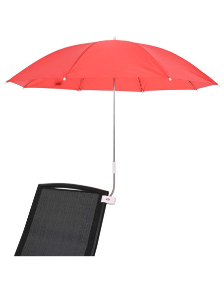 Ombrello con morsetto 2 pcs Rosso mattone Ø 105 x 86 cm