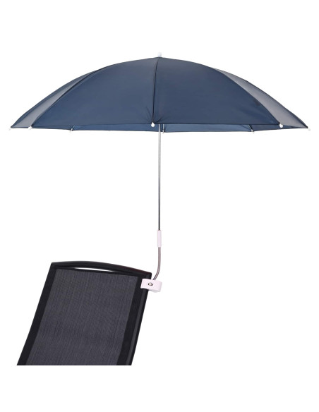 Ombrello con morsetto 2 pcs Blu navy Ø 105 x 86 cm