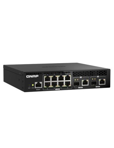 QNAP QSW-M2108R-2C switch di rete Gestito L2 2.5G Ethernet (100/1000/2500) Supporto Power over Ethernet (PoE) Nero