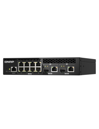 QNAP QSW-M2108R-2C switch di rete Gestito L2 2.5G Ethernet (100/1000/2500) Supporto Power over Ethernet (PoE) Nero