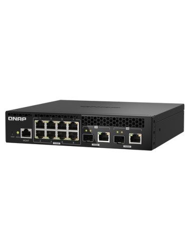 QNAP QSW-M2108R-2C switch di rete Gestito L2 2.5G Ethernet (100/1000/2500) Supporto Power over Ethernet (PoE) Nero