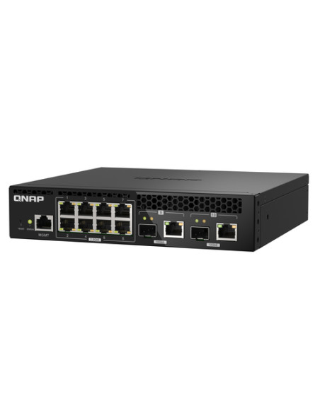 QNAP QSW-M2108R-2C switch di rete Gestito L2 2.5G Ethernet (100/1000/2500) Supporto Power over Ethernet (PoE) Nero
