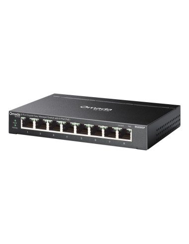 TP-Link Omada ES208GP switch di rete Gestito L2 Gigabit Ethernet (10/100/1000) Supporto Power over Ethernet (PoE) DIN rail Nero