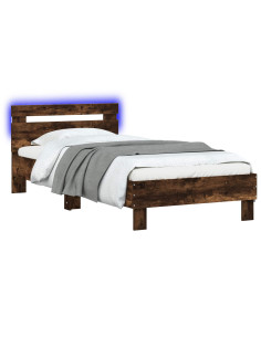 Letto con LED Rovere Fumo 80 x 200 cm Legno ingegnerizzato 2