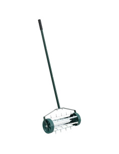 Rullo per Prato da Tirare con Pinze Aeratore Verde Acciaio 2