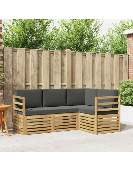 Set divani 4 pcs Bianco e Antracite 185,5 x 126,5 x 73 cm