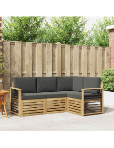 Set divani 4 pcs Bianco e Antracite 187,5 x 128,5 x 73 cm