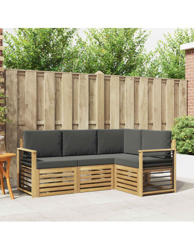 Set divani 4 pcs Bianco e Antracite 187,5 x 128,5 x 73 cm