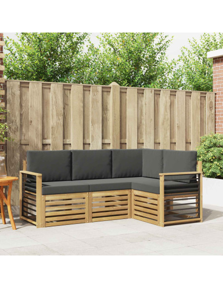 Set divani 4 pcs Bianco e Antracite 187,5 x 128,5 x 73 cm