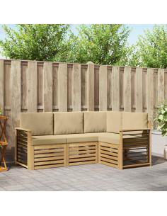 Set divani 4 pcs Bianco e Beige 187,5 x 128,5 x 73 cm